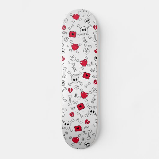 Schedels, botten & gebroken harten skateboard (Voorkant)