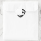 schedels & botten Hart Stickers (Tas)