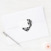 schedels & botten Hart Stickers (Envelop)