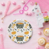 Schedels & Cauldrons Spooky Halloween Party Papieren Bordje (Feest)