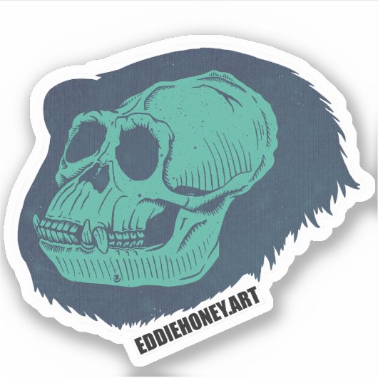 Schedels - Chimp Sticker (Voorkant)