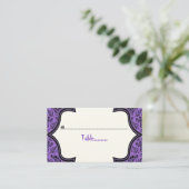 Schedels damast paarse zwarte Halloween plaatskaar Plaatskaartje (Staand voorkant)