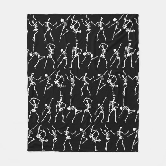 Schedels dansen zwart fleece deken (Voorkant)