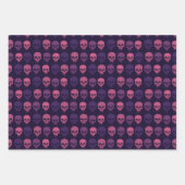 Schedels Druppelen In Roze En Paarse Inpakpapier Vel (Voorkant 2)