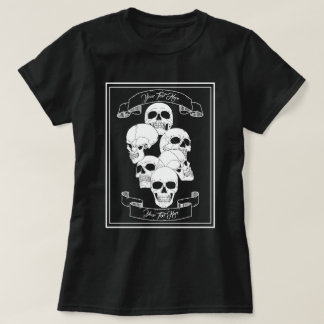 Schedels en banieren met aanpasbare tekst Zwart T-shirt