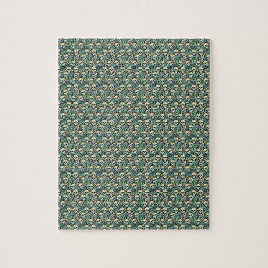 Schedels en Bladeren Puzzel (Verticaal)