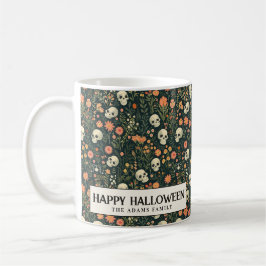 Schedels en Bloemen Groene Halloween Koffiemok