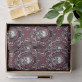 schedels en bloemen op de ontkoppeling van wijn tissuepapier (Geschenk)