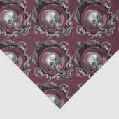 schedels en bloemen op de ontkoppeling van wijn tissuepapier (Detail)