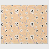 Schedels en Botten Naadloze Halloween Wrapping Pap Cadeaupapier (Vlak)