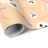 Schedels en Botten Naadloze Halloween Wrapping Pap Cadeaupapier (Rol Hoek)