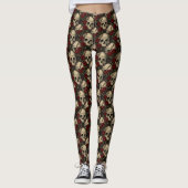 Schedels en Briar Rose Gotisch Leggings (Voorkant)