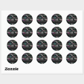 Schedels en donkere Rozen | Funky Glam Ombre Bedan Ronde Sticker (Vel)