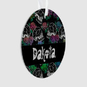 Schedels en donkere Rozen | Funky Glam Ombre Custo Ornament (voorkant)