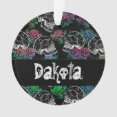 Schedels en donkere Rozen | Funky Glam Ombre Custo Ornament (voorkant)