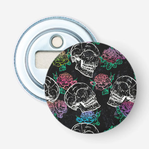Schedels en donkere Rozen   Funky Glam Ombre Grung Button Flesopener
