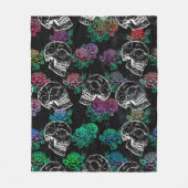Schedels en donkere Rozen | Funky Glam Ombre Grung Fleece Deken (Voorkant)