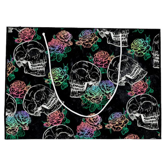 Schedels en donkere Rozen | Funky Glam Ombre Grung Groot Cadeauzakje (Achterkant)
