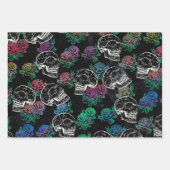 Schedels en donkere Rozen | Funky Glam Ombre Grung Inpakpapier Vel (Voorkant)