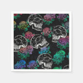 Schedels en donkere Rozen | Funky Glam Ombre Grung Servet (Voorkant)