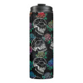 Schedels en donkere Rozen | Funky Glam Ombre Grung Thermosbeker (Voorkant)