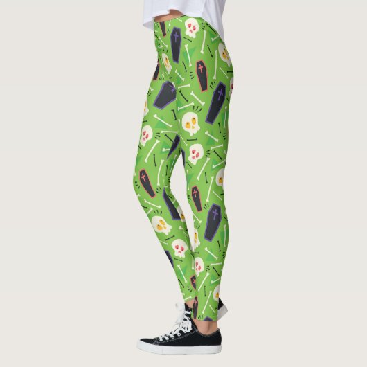Schedels en doodskisten Halloween Leggings (Links)
