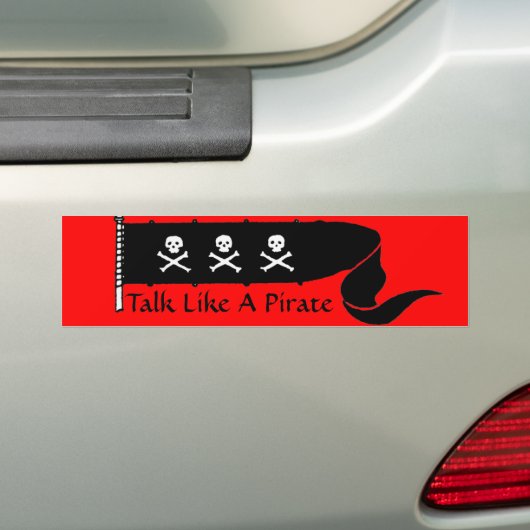 SCHEDels EN GEKRUISTE BOTTEN RODE ZWARTE PIRATENVL Bumpersticker (Op auto)