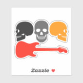 Schedels en gitaar sticker (Vel)