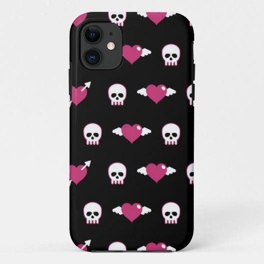 Schedels en harten Case-Mate iPhone case (Achterkant)