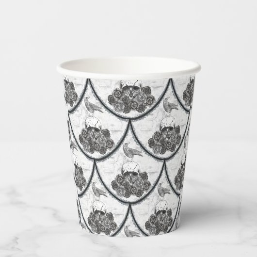 Schedels en kraaien Papieren kopjes Papieren Bekers (Achterkant)