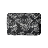 Schedels en krijt Rozen | Funky Gothic Glam Grunge Badmat (Voorkant)