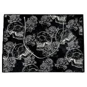 Schedels en krijt Rozen | Funky Gothic Glam Grunge Groot Cadeauzakje (Voorkant)