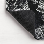 Schedels en krijt Rozen | Funky Gothic Glam Grunge Muismat (Hoek)