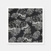 Schedels en krijt Rozen | Funky Gothic Glam Grunge Servet (Voorkant)
