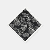 Schedels en krijt Rozen | Funky Gothic Glam Grunge Servet (Hoek)