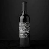 Schedels en krijt Rozen | Gothic Glam Dank u Wijn Etiket