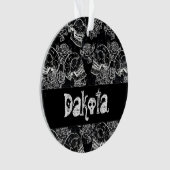 Schedels en krijt Rozen | Gotische Glam Funky Cust Ornament (voorkant)