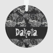 Schedels en krijt Rozen | Gotische Glam Funky Cust Ornament (achterkant)