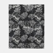 Schedels en krijt Rozen | Gotische Glam Funky Grun Fleece Deken (Voorkant)