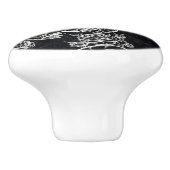 Schedels en krijt Rozen | Gotische Glam Funky Grun Keramische Knop (Zijkant)