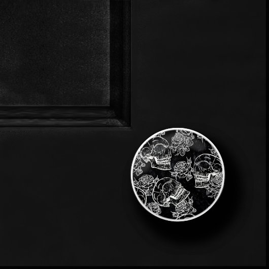 Schedels en krijt Rozen | Gotische Glam Funky Grun Keramische Knop