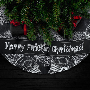 Schedels en krijt Rozen   Gotische Glam Funky Grun Kerstboom Rok