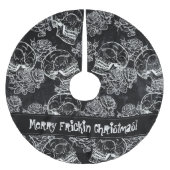 Schedels en krijt Rozen | Gotische Glam Funky Grun Kerstboom Rok (Voorkant)