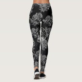 Schedels en krijt Rozen | Gotische Glam Funky Grun Leggings (Achterkant)