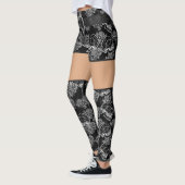 Schedels en krijt Rozen | Gotische Glam Funky Grun Leggings (Links)