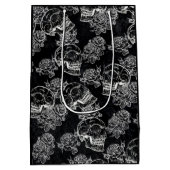 Schedels en krijt Rozen | Gotische Glam Funky Grun Medium Cadeauzakje (Achterkant)