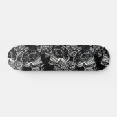 Schedels en krijt Rozen | Gotische Glam Funky Grun Persoonlijk Skateboard (Horizontaal)