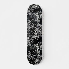 Schedels en krijt Rozen | Gotische Glam Funky Grun Persoonlijk Skateboard
