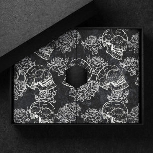 Schedels en krijt Rozen   Gotische Glam Funky Grun Tissuepapier