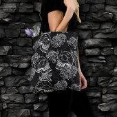 Schedels en krijt Rozen | Gotische Glam Funky Grun Tote Bag